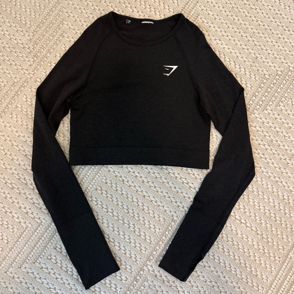 Gymshark Black Vital Crop Top - Size XS
